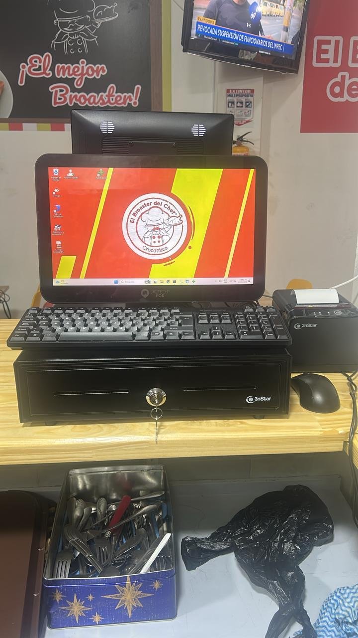 Punto de venta de El Broaster del Chef con sistema Sisdetek